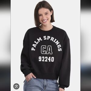 No Boundaries Black Palm Springs CA Graphic Crewneck Sweatshirt